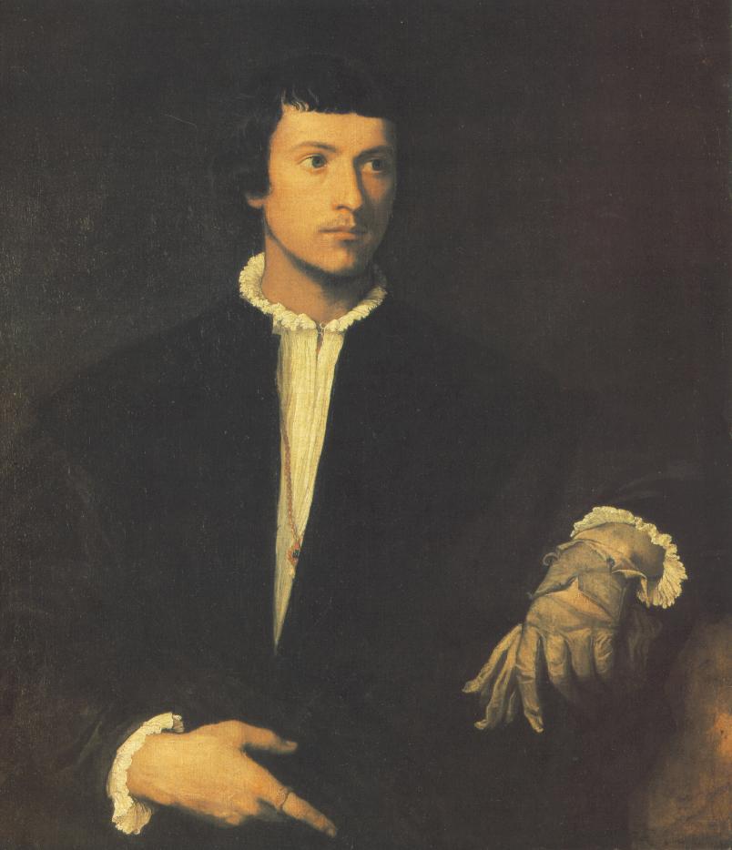 TIZIANO Vecellio Man with Gloves at